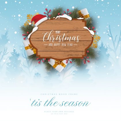 فایل آماده دانلود وکتور کارت تبریک کریسمس با تزئینات کریسمس
