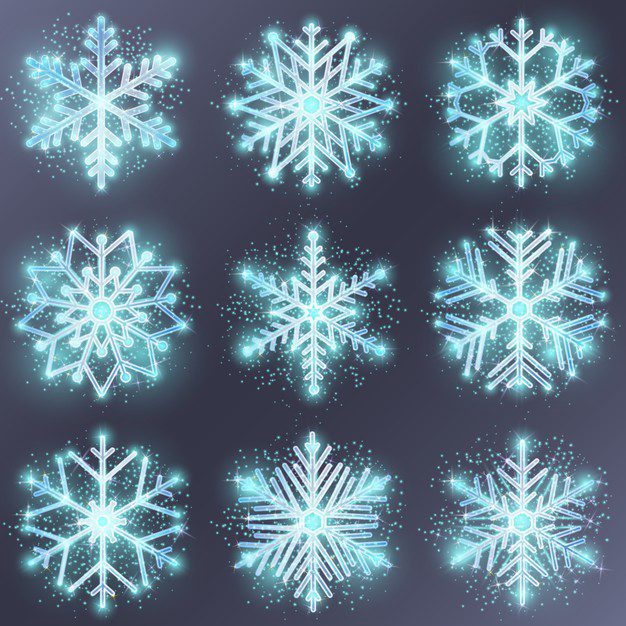 فایل آماده دانلود وکتور دانه برف تزئین فصل زمستان کریسمس