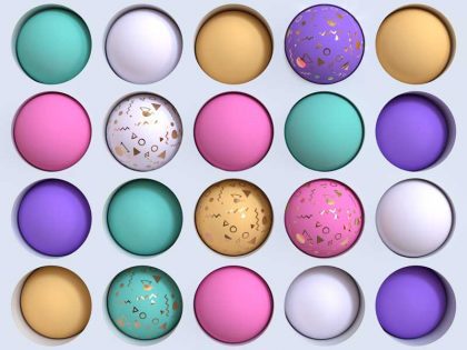 تصویر سه بعدی تخم مرغ های رنگی