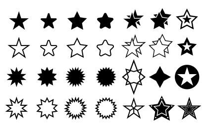 وکتور طرح انواع ستاره