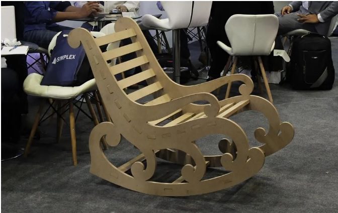 طرح سی ان سی صندلی گهواره ای چوبی
