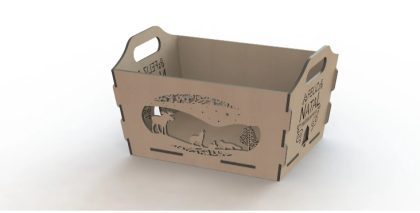 طرح سی ان سی جعبه چوبی با برش های تزئینی گوزن