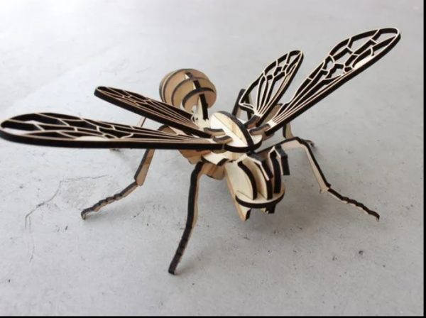طرح سی ان سی اسباب بازی چوبی پازل سه بعدی زنبور عسل