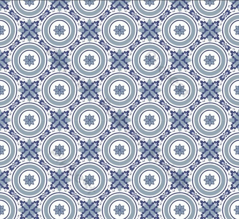 کاغذ دیواری الگوی هندسی آبی