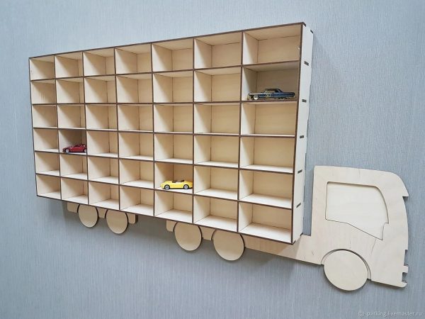 فایل سی ان سی قفسه دیواری اتاق بچه مدل کامیون