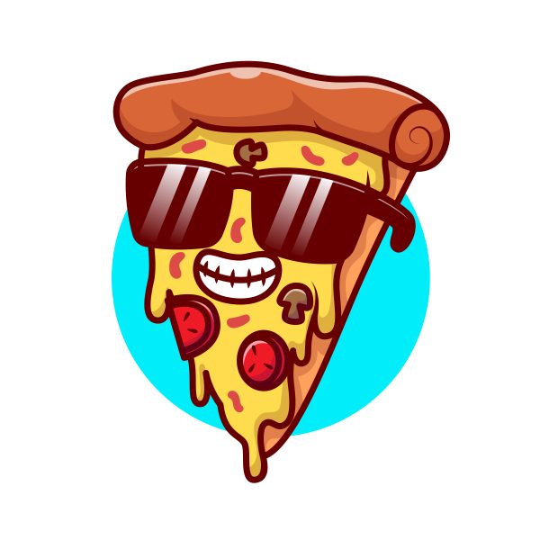 وکتور پیتزا با عینک آفتابی